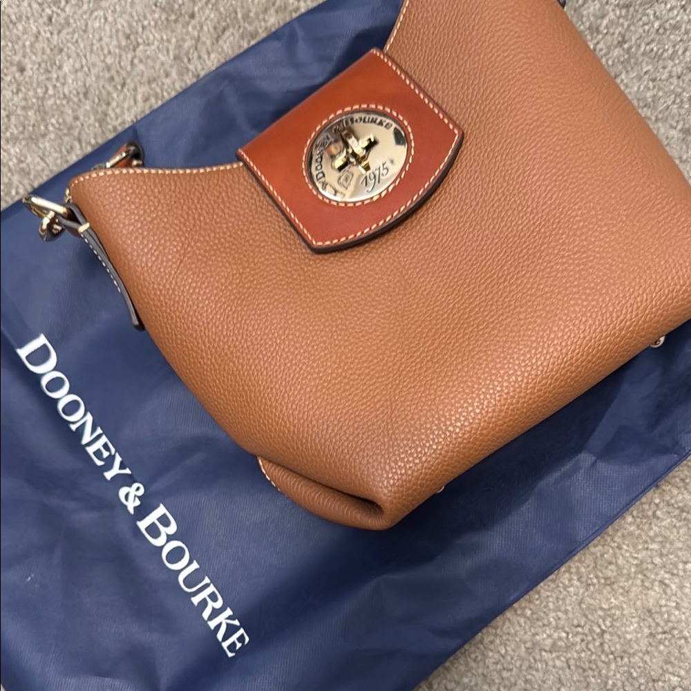 Dooney & Bourke Tan Shoulder Bag with Gold Hardware